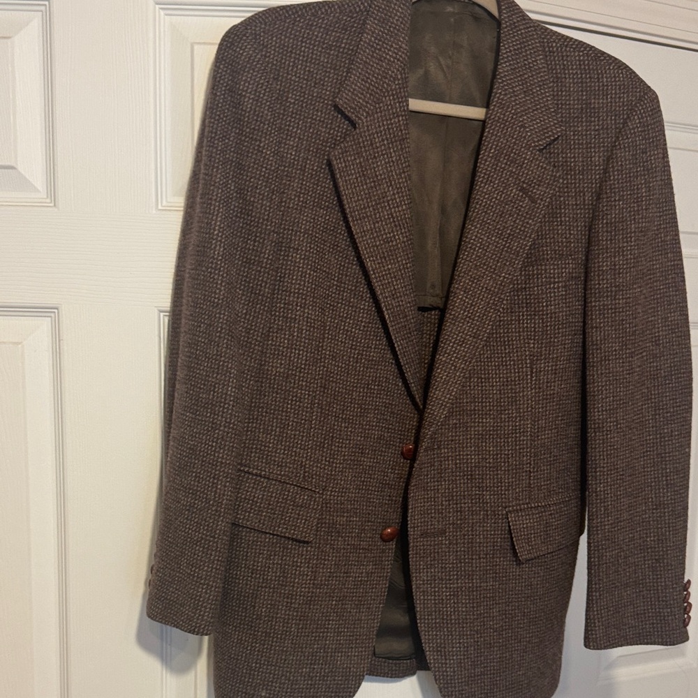 Mason Pearson NY Men's Textured Brown Blazer Wool 38S